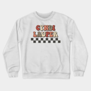 Cyndi Lauper Checkered Retro Groovy Style Crewneck Sweatshirt